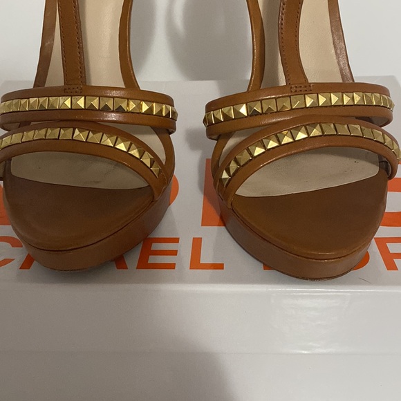 Kors by Michael Kors cognac open toe platform pump.  SALE! - Picture 4 of 11